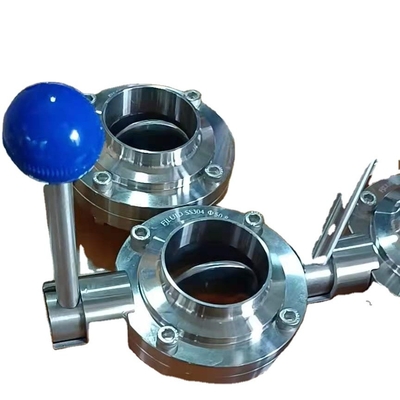 Factory Price Customized Sanitary Butterfly Valve Sanitary Manual Pull Handle Butterfly Valve Stainless Steel