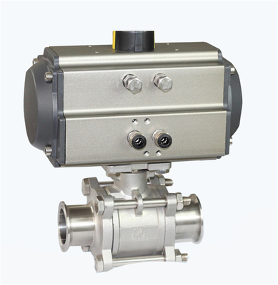 Sanitary Stainless Steel Pneumatic Clamp 3 Pieces Ball Valves lockable